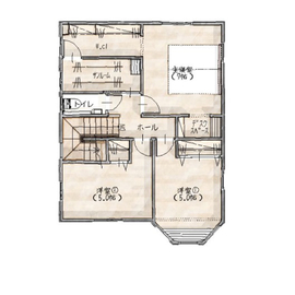 セルコホーム函館　函館日吉町モデルハウスの間取り図(2階)