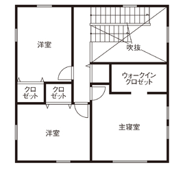 ZERO-CUBE+FUNモデルハウスの間取り図(2階)
