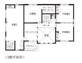【事前予約制＠北海道マイホームセンター森林公園会場】アイルホームのシンプルモダンなモデルハウスの間取り図(2階平面図)