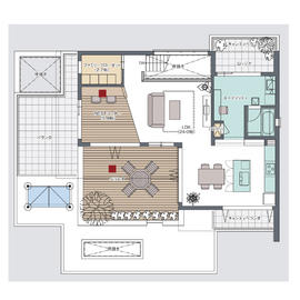【ヘーベルハウス　大野城展示場】＠日の浦停留所～徒歩10分　駐車場有　「そらのま」のある二世帯住宅の間取り図(3階)