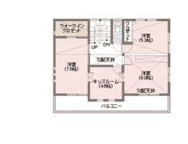 城山展示場モデルハウスの間取り図(2階)
