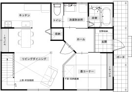 サイエンスホーム　軽井沢展示場の間取り図(1階)