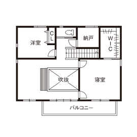【矢橋林業】大垣展示場｜シンプルモダンな等身大モデルハウス｜夜の見学会も開催中！（要予約）の間取り図(2階)