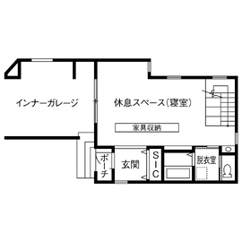 【安城｜ラ・カーサ】アウトドアでもインドアでもない『ミドルドア』ライフが参考になるコンセプトハウスの間取り図(1階)