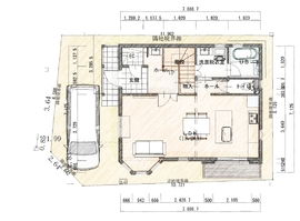 セルコホームさいたま モデルハウス　レンガの家の間取り図(1階)