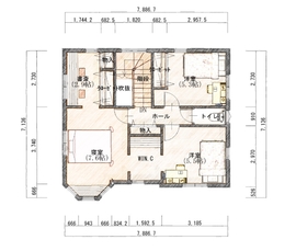 セルコホームさいたま モデルハウス　レンガの家の間取り図(2階)