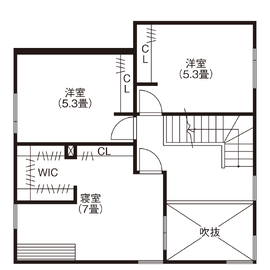 【DAhome｜菊水元町モデルハウス】の間取り図(2階)