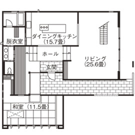 ＼SUUMOで来場予約受付中／【インターパーク近く】ホワイト＆ダークブラウンを基調としたモダンな展示場の間取り図(1階)