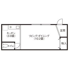 【クラフトホーム/トレーラーハウス/羽島郡/毎日見学可】住宅用トレーラーハウスが610万円～(3.4ｍ×8ｍ)の間取り図(1階)