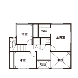 【アイルホーム】弥生が丘モデルハウスの間取り図(２階)