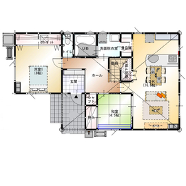 嶋北YUCACOモデルハウスの間取り図(1階)