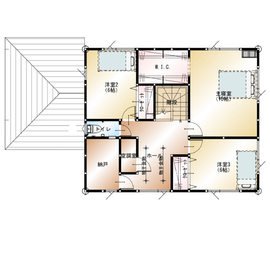 嶋北YUCACOモデルハウスの間取り図(2階)