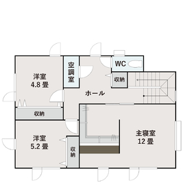 東根市神町西YUCACOモデルハウスの間取り図(2階)