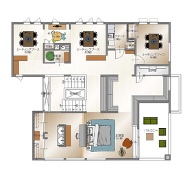 【平清水ショールームFIORETTO｜間取図有】「山形蔵王」I.Cから約7分　やましんハウジングプラザ平清水内の間取り図(2階)