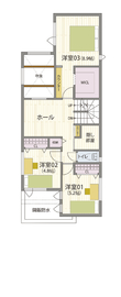 ヤマト住建　住まいのギャラリー武庫之荘店（気持ちよく暮らす都市型の住まい）の間取り図(2階)