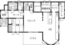 野口建設　佐野モデルハウスの間取り図(1階)