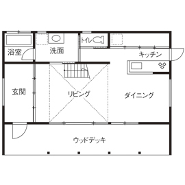 【熊本県熊本市】無印良品の家　熊本店の間取り図(1階/木の家)