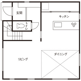 【熊本県熊本市】無印良品の家　熊本店の間取り図(1階/窓の家)