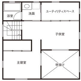 【熊本県熊本市】無印良品の家　熊本店の間取り図(2階/窓の家)
