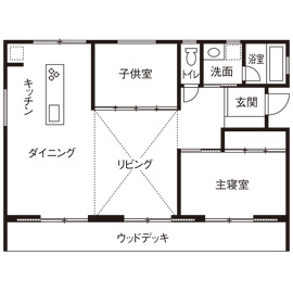 【熊本県熊本市】無印良品の家　熊本店の間取り図(1階/陽の家)