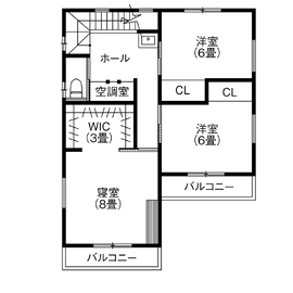 【渡邊工務店】ワタナベビレッジ展示場　体感ハウス「マッハ空間」｜高品質でお手頃。国産桧と全館空調の家の間取り図(2階)