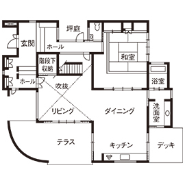 トータテハウジング＠東広島展示場の間取り図(1階)