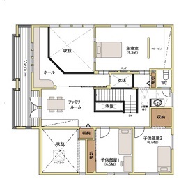 スウェーデンハウス 豊平モデルハウスの間取り図(2階)