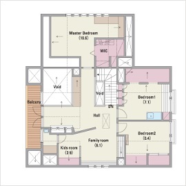 スウェーデンハウス 帯広モデルハウスの間取り図(2階)