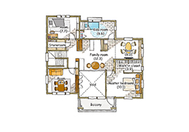 スウェーデンハウス 泉ハウジングパーク寺岡モデルハウスの間取り図(2階)