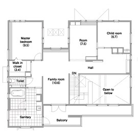 スウェーデンハウス　熊谷モデルハウスの間取り図(2階)