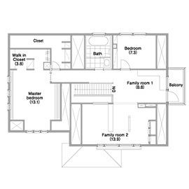 スウェーデンハウス 松戸モデルハウスの間取り図(2階)