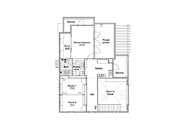 スウェーデンハウス 駒沢モデルハウスの間取り図(2階)