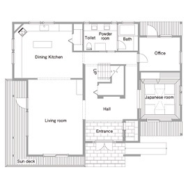 スウェーデンハウス 豊洲モデルハウスの間取り図(1階)