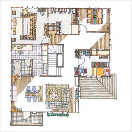 スウェーデンハウス 横浜西モデルハウスの間取り図(2階)