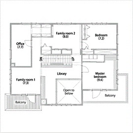スウェーデンハウス 藤沢モデルハウスの間取り図(2階)