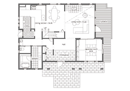 スウェーデンハウス 鳴海モデルハウスの間取り図(1階)