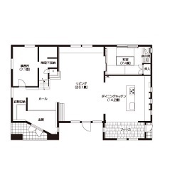 スウェーデンハウス 伊丹モデルハウスの間取り図(1階)