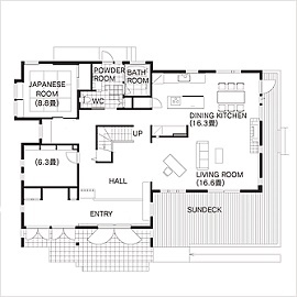 スウェーデンハウス 大野城モデルハウスの間取り図(1階)