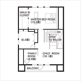 スウェーデンハウス 大野城モデルハウスの間取り図(2階)