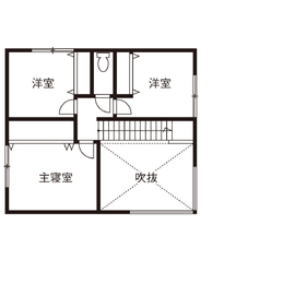 「東亜ハウス×ジャパンディ」モデルハウス＠イーストヒルズ西条の間取り図(2階 )