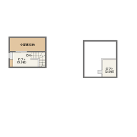 【つくば市】「太陽光発電システム」を搭載、上下階4連のサッシから光と風を届ける住まい―つくば展示場の間取り図(小屋裏収納)