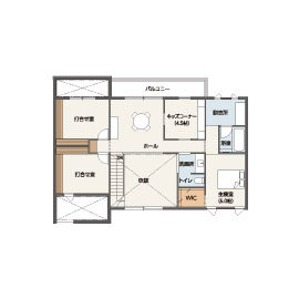 【上尾市】愛犬と楽しむ、おうちカフェの家―上尾展示場の間取り図(2階)