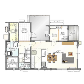 【等身大モデルハウス＠大竹西栄】JR大竹駅から徒歩４分／駐車場3台・キッズスペースありの間取り図(１階)