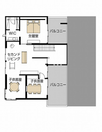 【積水ハウス　life knit atelier富山展示場】の間取り図(2階)