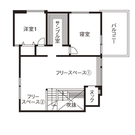 【家族がいつも一緒にいられる、北欧テイストの住空間】クラシスホーム緑店モデルハウスAの間取り図(2階)