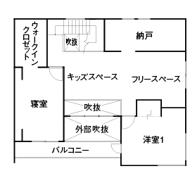 【アイランドキッチンやライブラリのあるダイニングなどデザイン多彩】クラシスホーム岡崎店モデルハウスBの間取り図(2階)