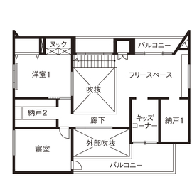 【デザイン性と居心地のよさを兼ね備えたホテルライクな住空間】クラシスホーム長久手店モデルハウスBの間取り図(2階)