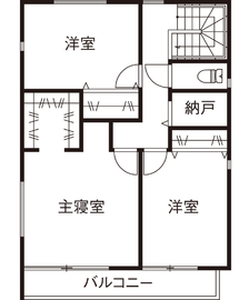 【みよしモデルハウス】スタイリッシュな住まいを1000万円台 から実現 リアルサイズで体感してみよう！の間取り図(2階)