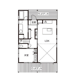 【オンライン無料相談会開催】《ヒロ建工モデルハウス》スタイリッシュな平屋+αのロフトハウスの間取り図(1階)