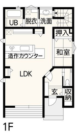 【熊本市東区水源】ちょうどいいサイズのモデルハウス展示場がOPEN、テーマは「帰りたくなる家」。の間取り図(１階)